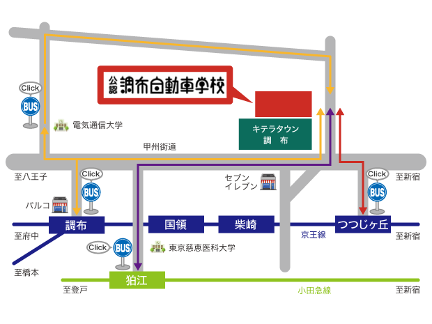 シャトルバス運行経路図