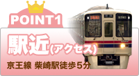 POINT01 駅近（アクセス）　京王線柴崎駅徒歩5分