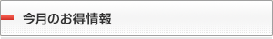 今月のお得情報