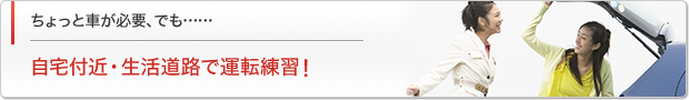 ちょっと車が必要、でも……　自宅付近・生活道路で運転練習！